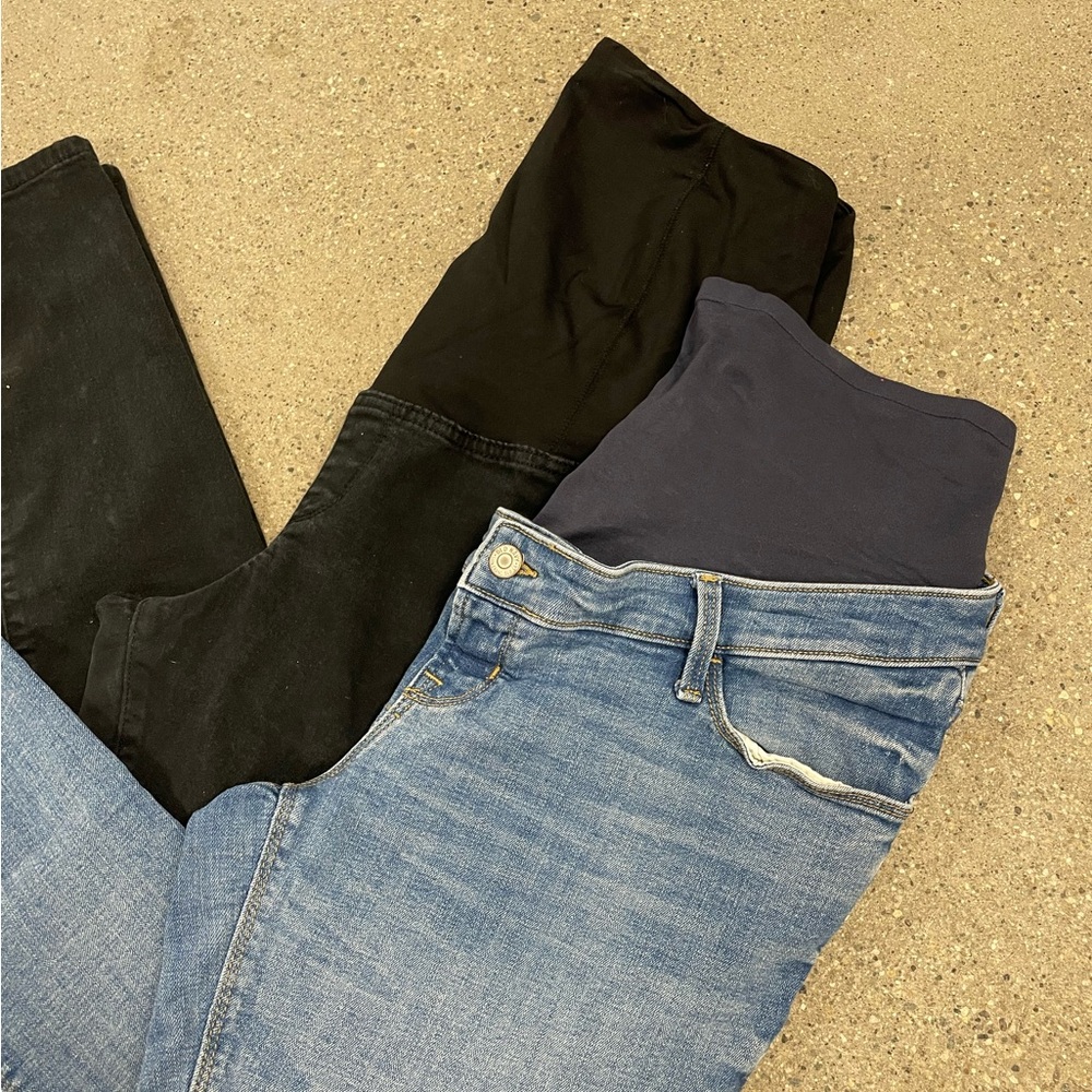 2 Pair of size 10 Maternity Skinny Jeans Old Navy Isabel Maternity